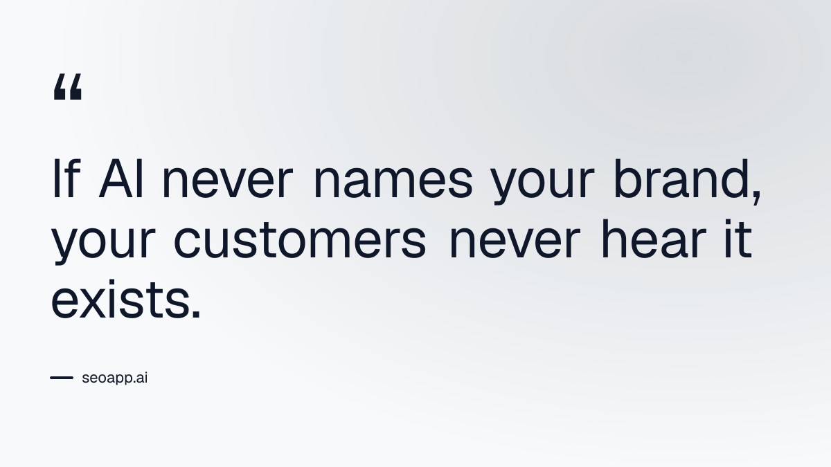 If AI never names your brand, your customers never hear it exists. - ai visibility monitoring
