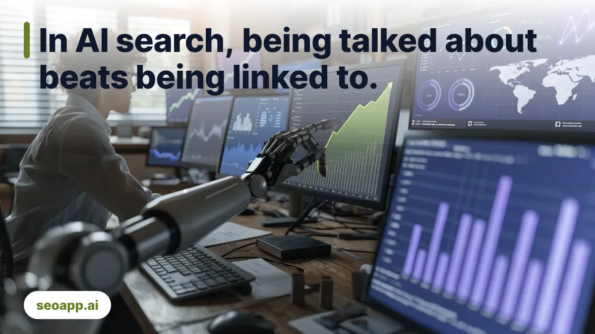 In AI search, being talked about beats being linked to. - improve search visibility with AI