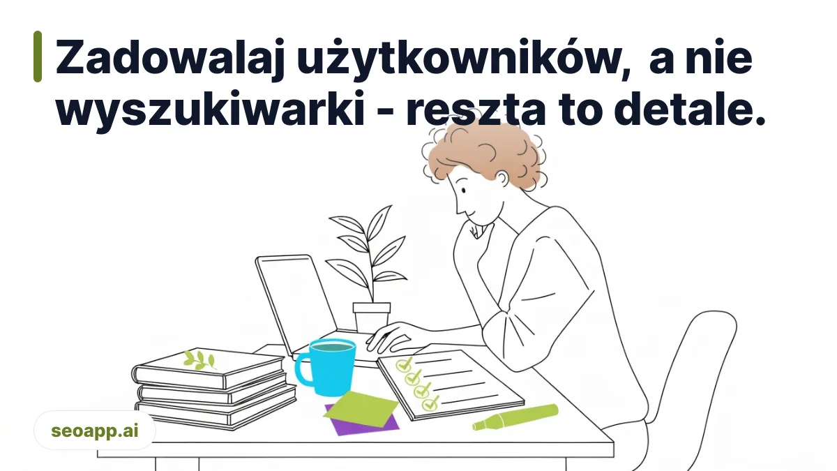 Zadowalaj użytkowników, a nie wyszukiwarki - reszta to detale. - jakość treści SEO