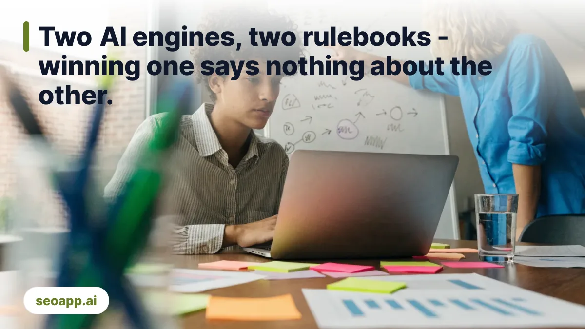 Two AI engines, two rulebooks - winning one says nothing about the other. - Perplexity and Gemini visibility