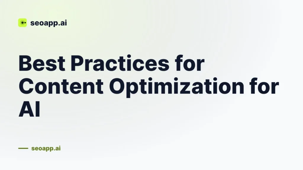 Best Practices for Content Optimization for AI