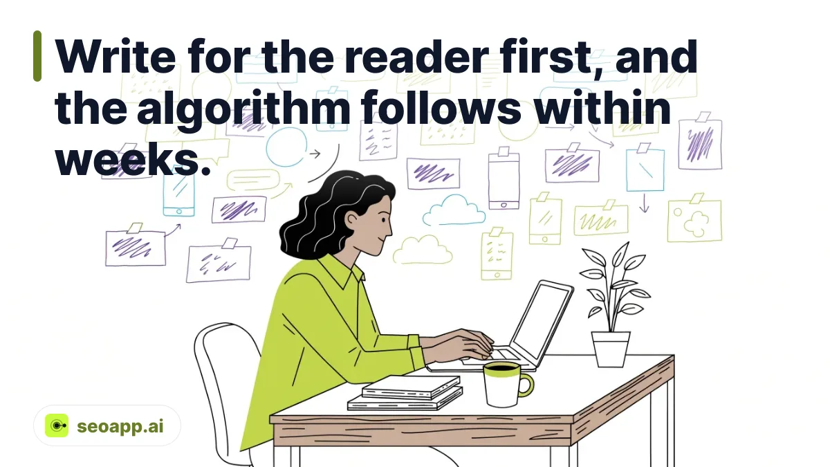 Write for the reader first, and the algorithm follows within weeks. - SEO writing guide