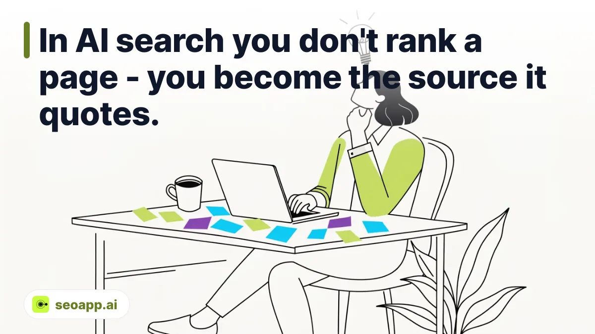 In AI search you don't rank a page - you become the source it quotes. - content visibility in AI models